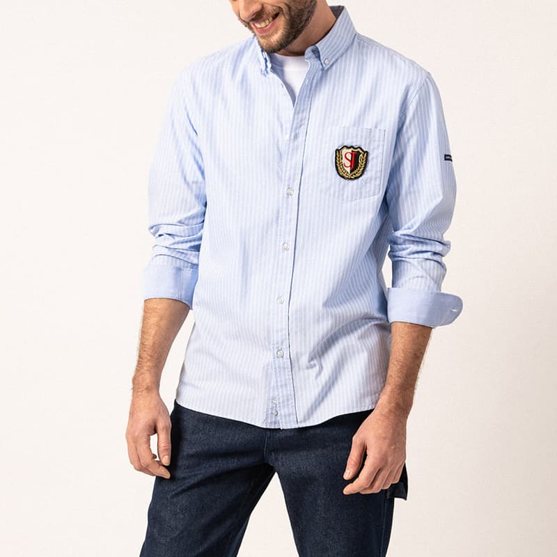 Chemise SAINT JAMES Finlay ML M Ciel/Blanc