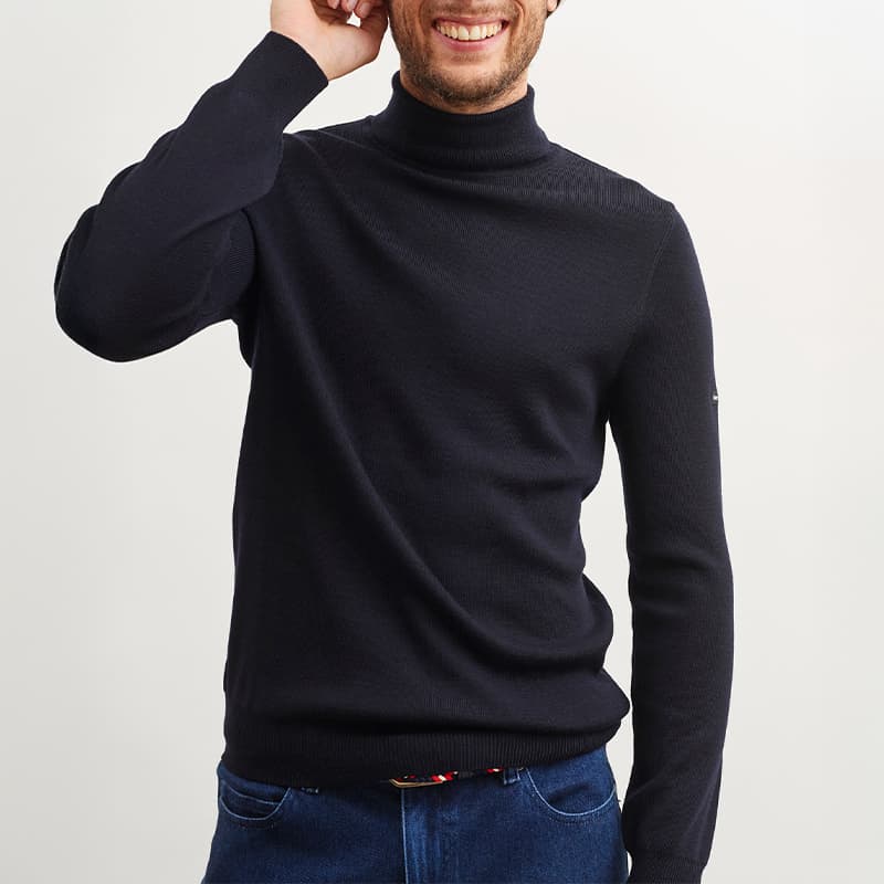 Pull col roulé SAINT JAMES Lery XL Navy