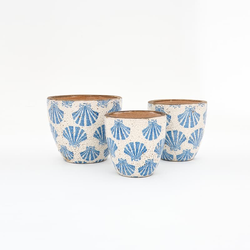 Pot craquelé "Coquillages" BATELA DECO GM