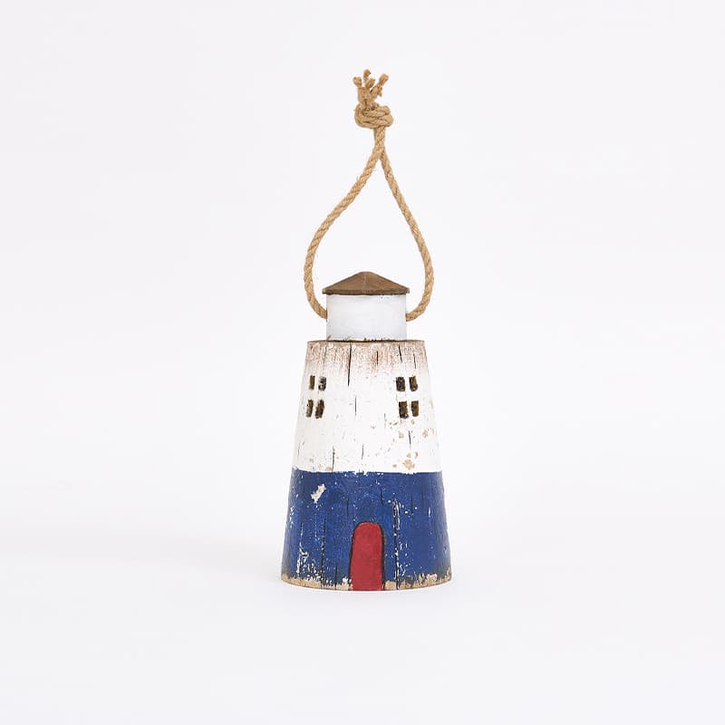 Cale-porte phare en bois Bleu BATELA DECO