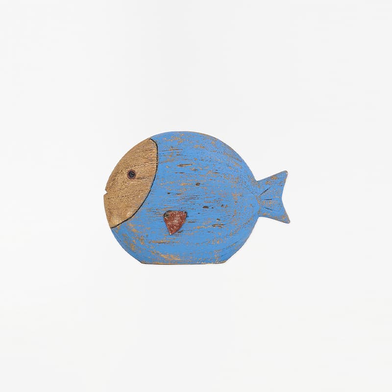Poisson en bois - GM Bleu BATELA DECO