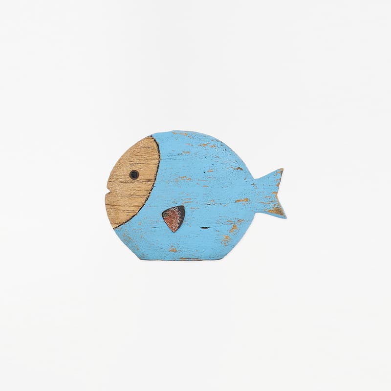Poisson en bois - MM turquoise BATELA DECO