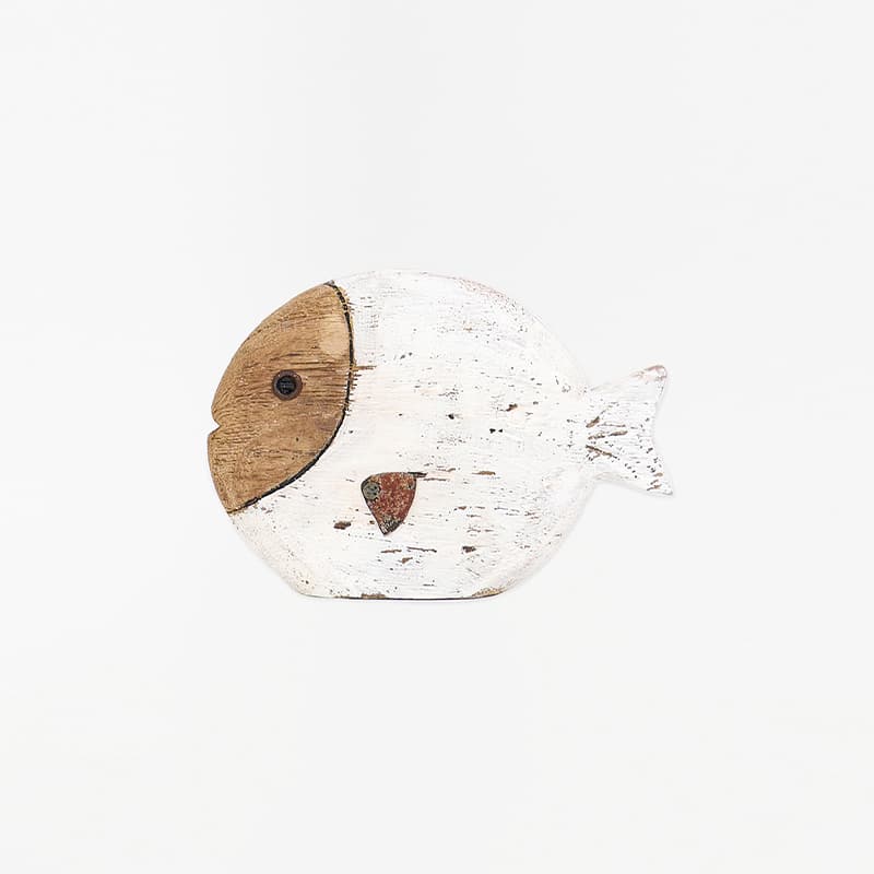 Poisson en bois - PM blanc BATELA DECO