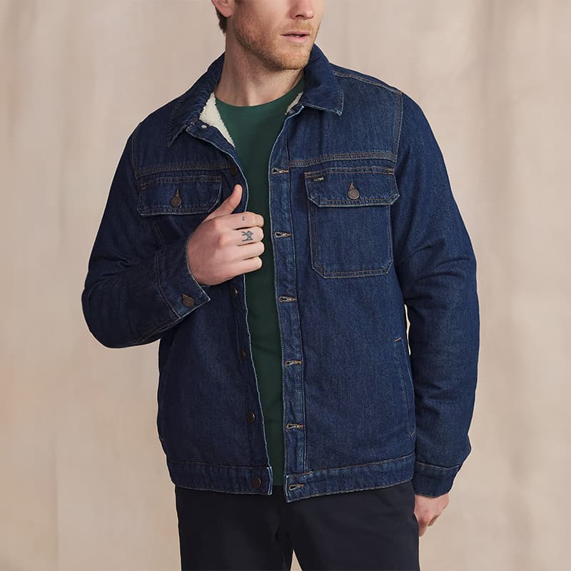 Veste doublée polaire moutonnée TBS Mankives 2XL 092 Indigo