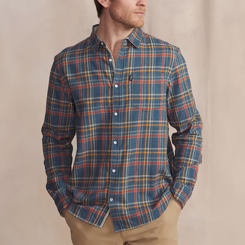 Chemise à carreaux TBS Frankche XL 252 Celeste