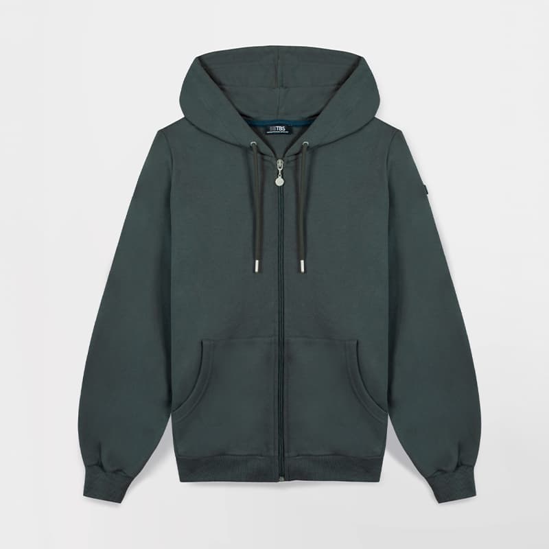 Sweat zippé TBS Debrazip L 488 Sapin