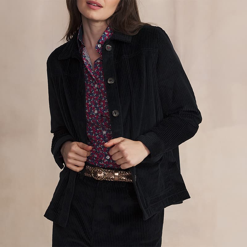 Veste velours TBS Patsysur 36 032 Marine