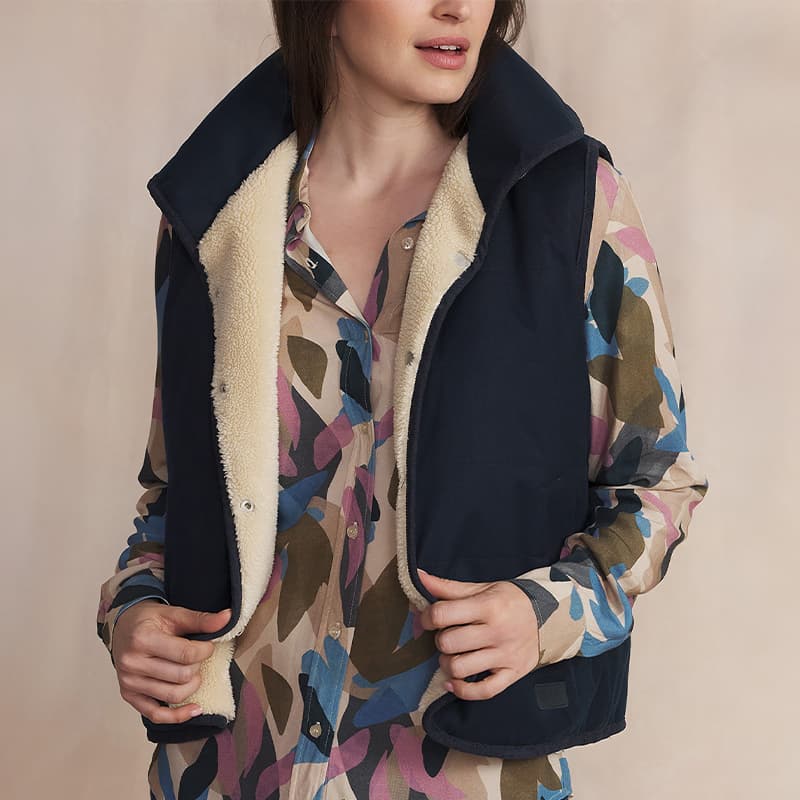 Veste sans manches réversible TBS Tammysan 44 032 Marine
