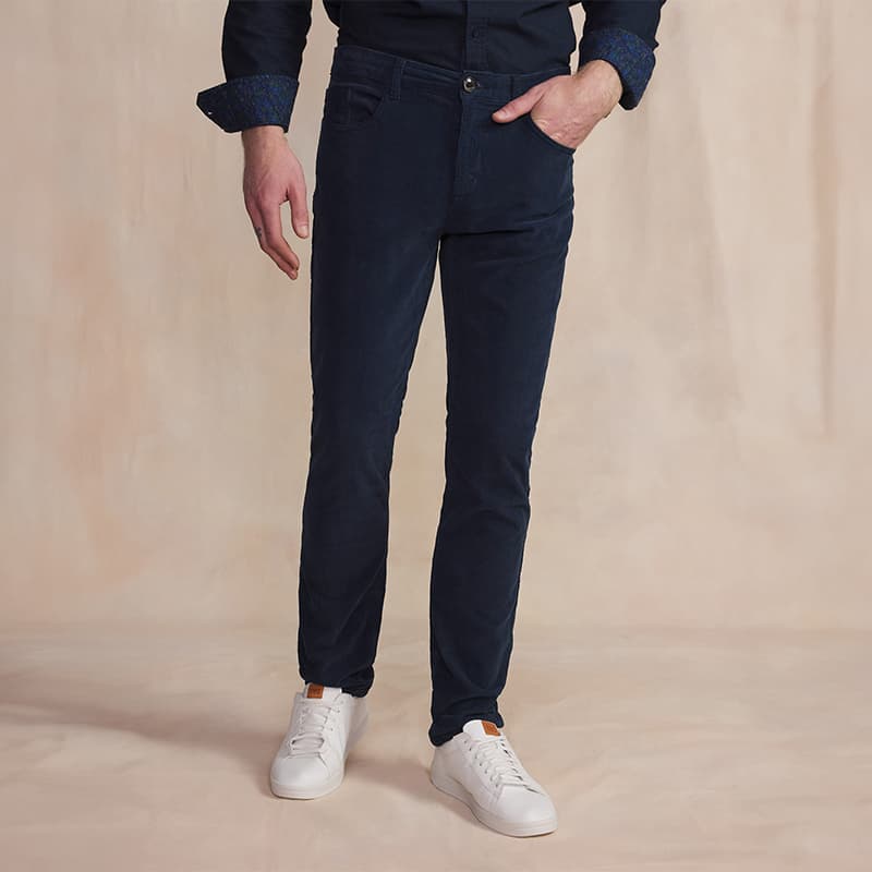 Pantalon velours TBS Arnonpan 48 032 Marine 2