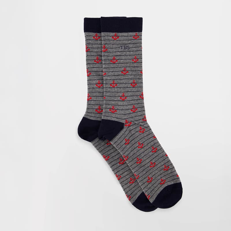 Chaussettes TBS Garysock 39/42 2B1 *Gris Ancre Rouge Raye