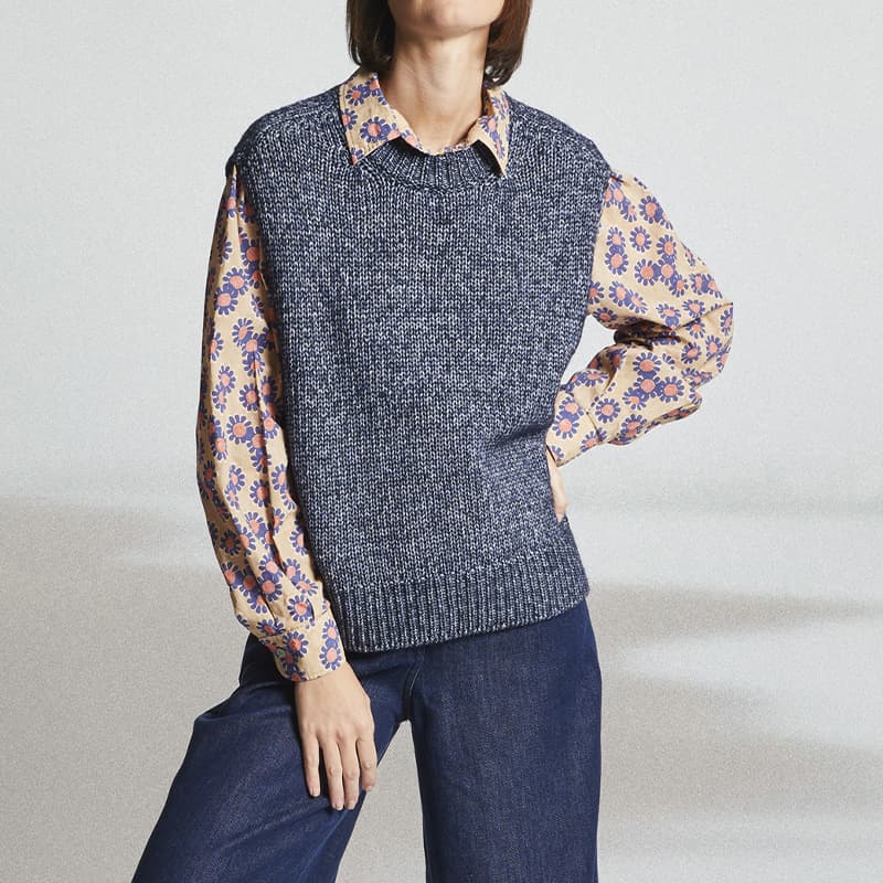 Pull sans manches MAT DE MISAINE Tadi SM XL Mo21 Mouline Marine