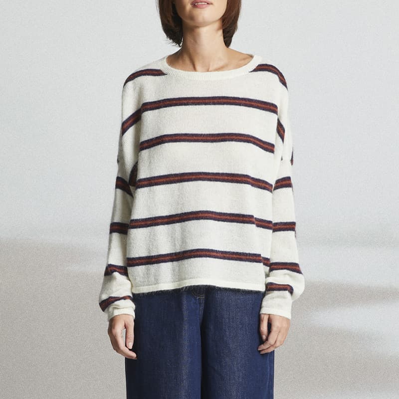 Pull MAT DE MISAINE Taki 545R2 S 15355 Calcaire/Garance