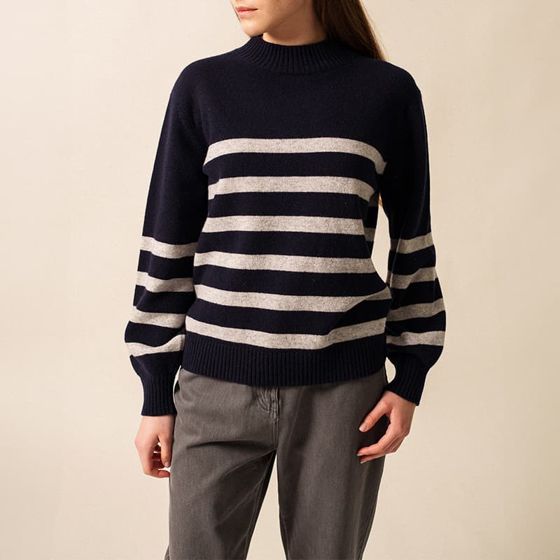 Pull SAINT JAMES Lugano 4313 44 Navy/Gris