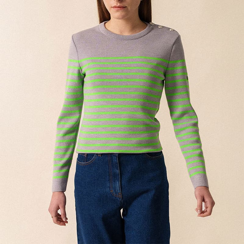 Pull SAINT JAMES Marée II R Fluo 4228 40 Perle Ch/Tonic
