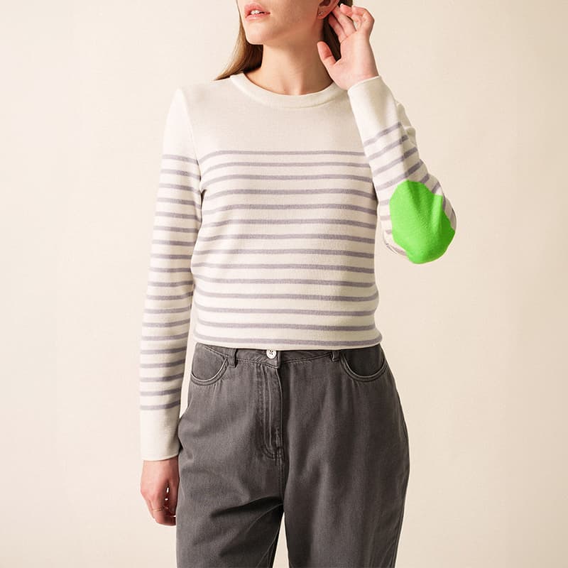 Pull SAINT JAMES Bregancon R Pop Fluo 38 Bla/Per Ch/Tonic