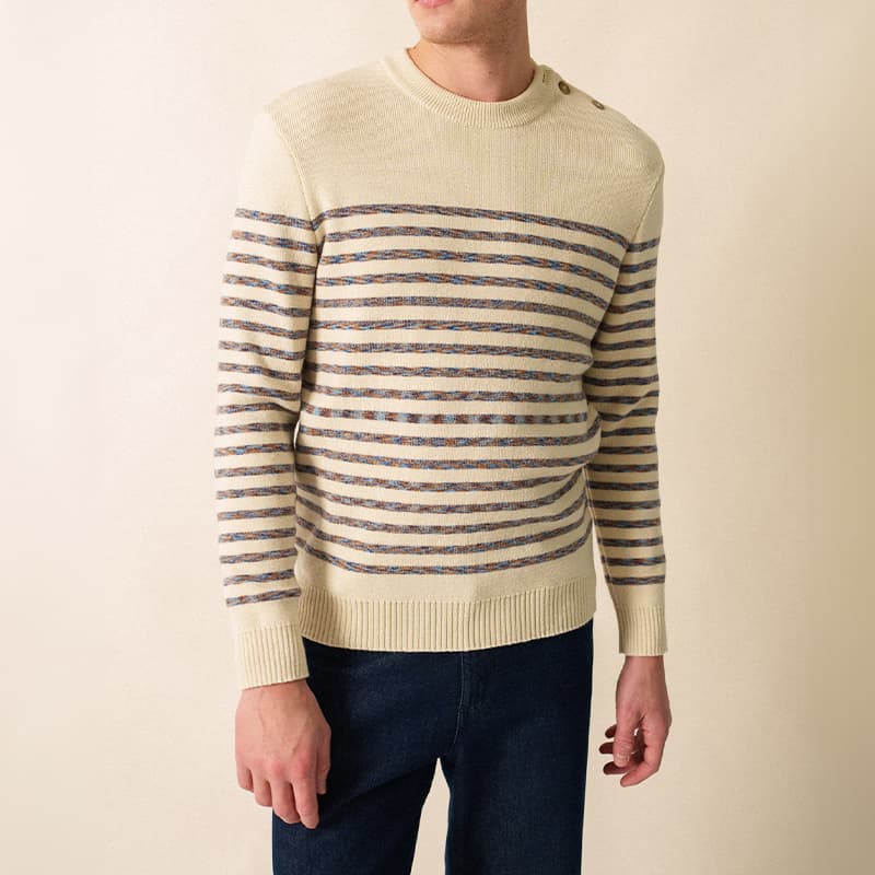 Pull SAINT JAMES Binic West M Ecru/Western