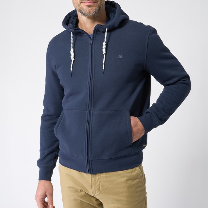 Sweat zippé intérieur moumoute BATELA A2573 XL MA Navy Blue