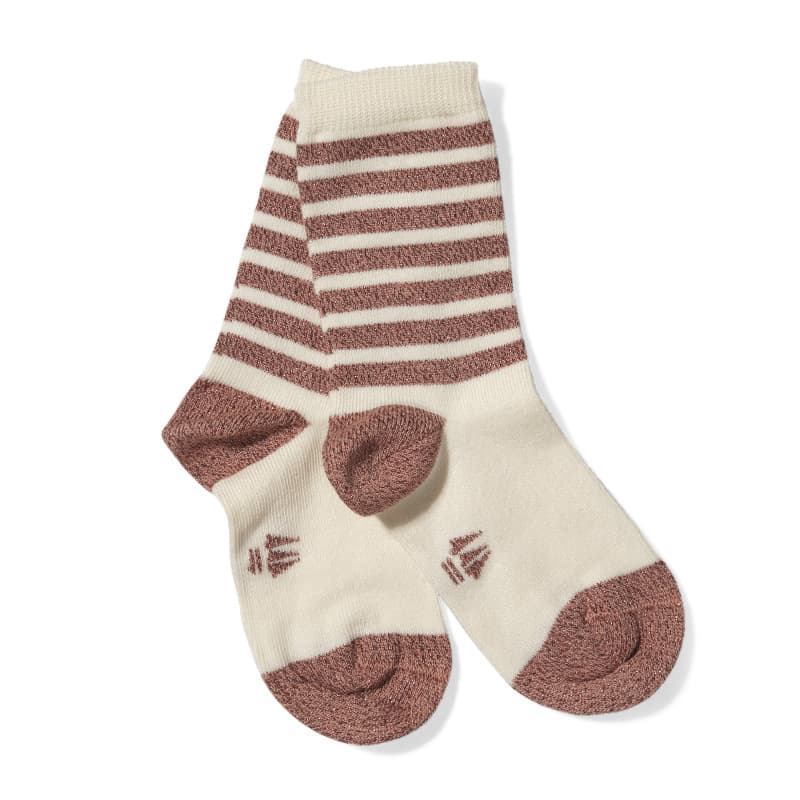 Chaussettes rayées HUBLOT Lurex 38/39 Ecru/Taupe Rose