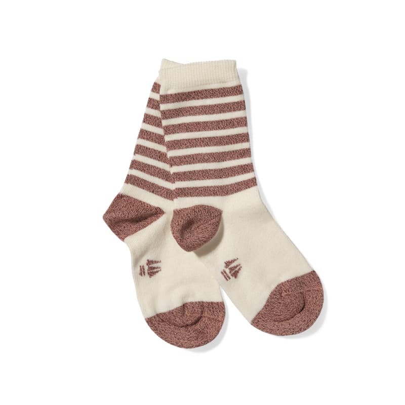 Chaussettes rayées Enfant HUBLOT Lurex 15/18 Ecru/Taupe Rose