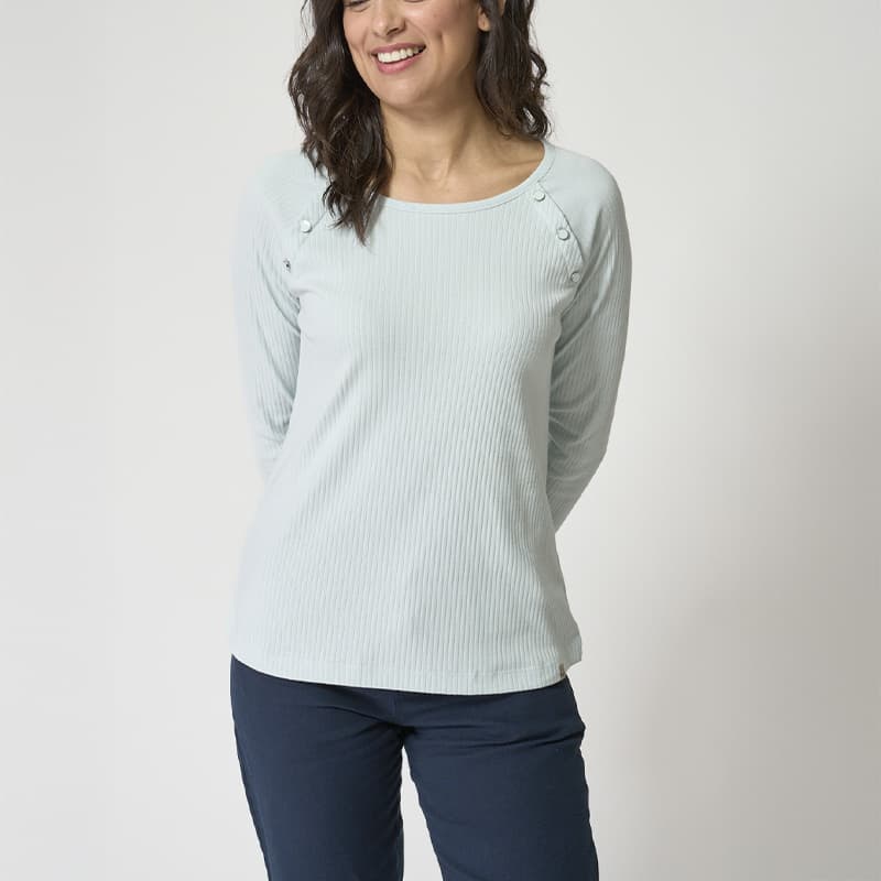 T-shirt boutonnage poitrine BATELA A2540 44 BD Ballad Blue