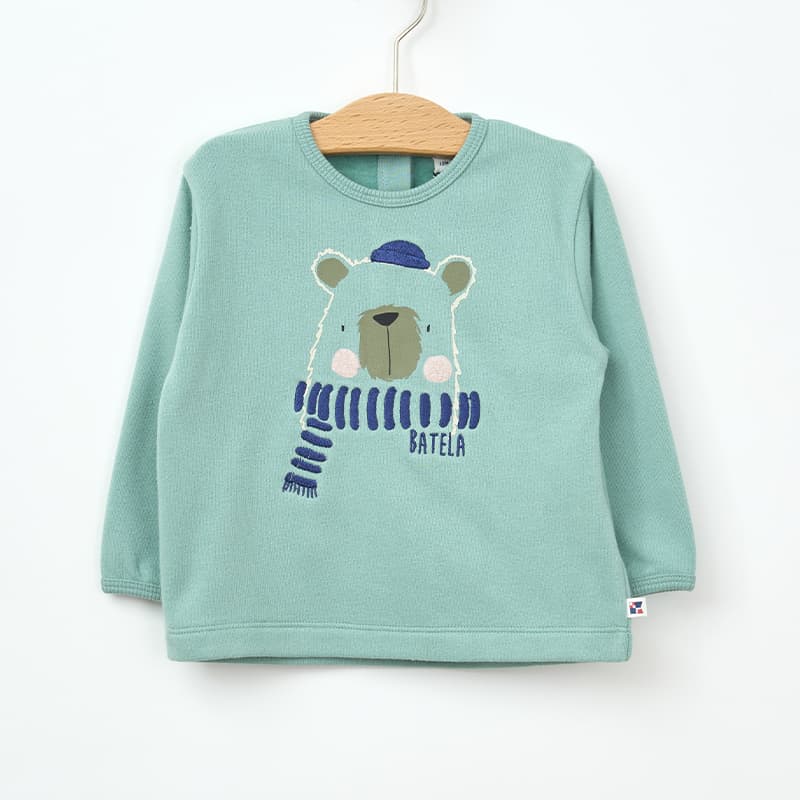 Sweat BATELA "Ours" B2623 18 Mois BF Blue Surf