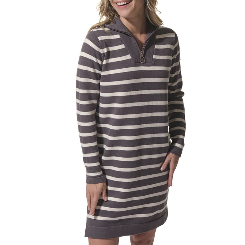 Robe pull col camionneur HUBLOT Jessy M Carbone/Ecru Clair