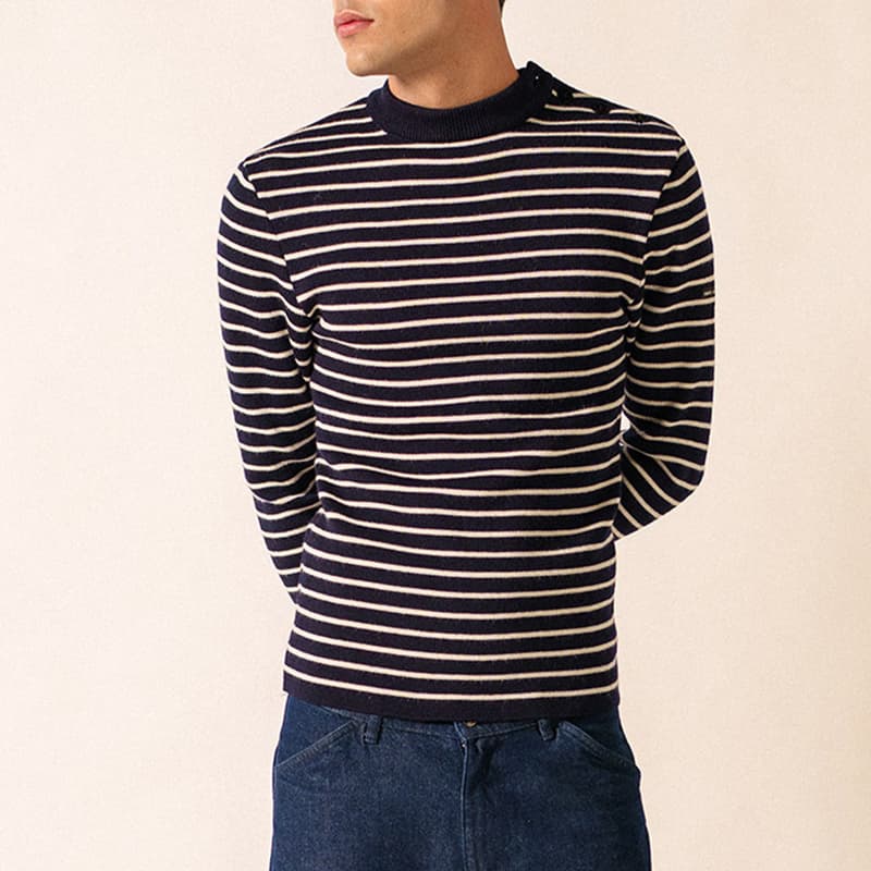 Pull SAINT JAMES Matelot rayé XL Marine/Ecru