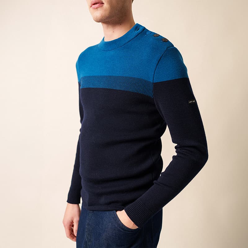 Pull SAINT JAMES Bretagne A L Marine/Lac