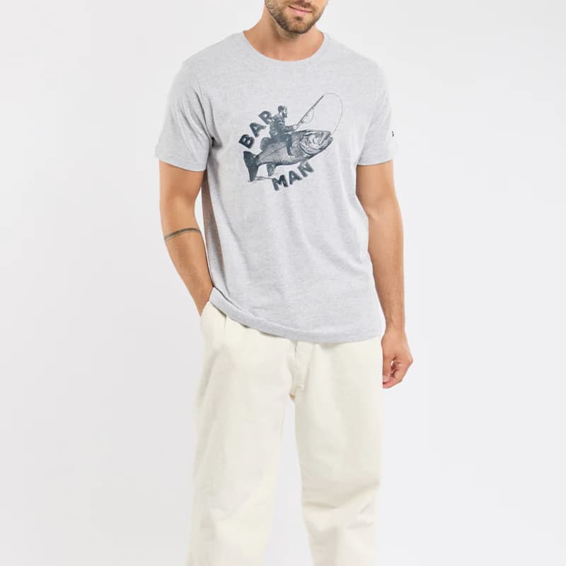 T-shirt sérigraphié ARMOR-LUX Barman 75222 XL RJW Barman/Gris chiné