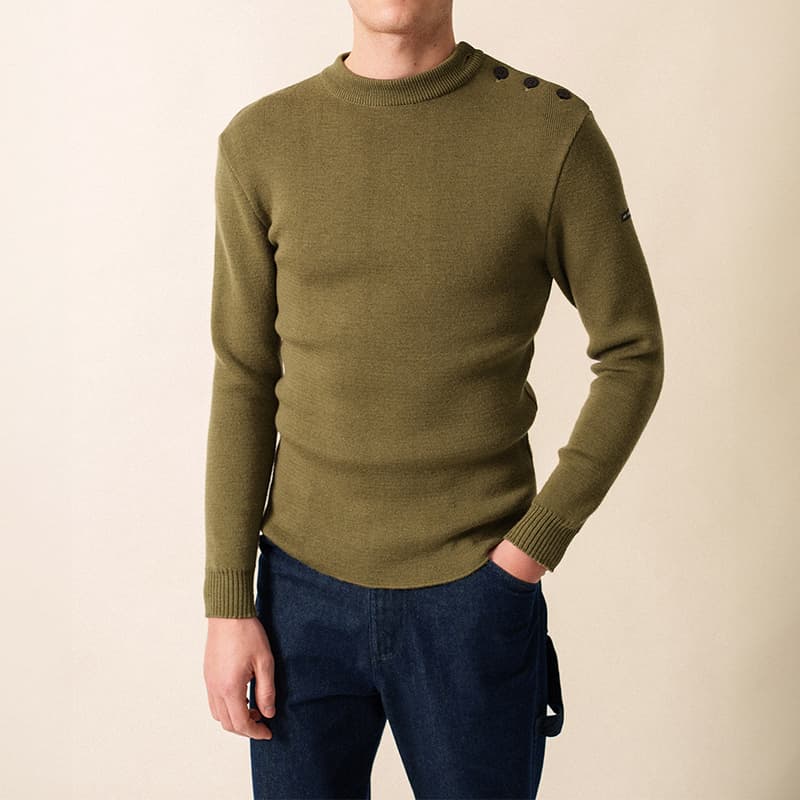 Pull SAINT JAMES Matelot uni couleur M Fougere