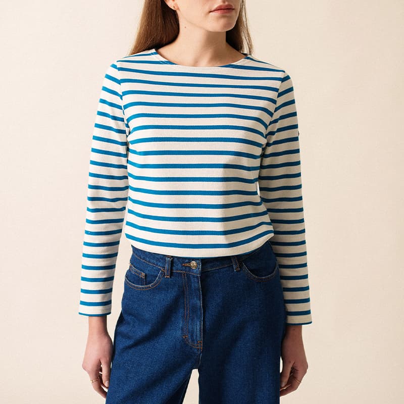 Marinière SAINT JAMES Meridame II couleur 44 Ecume/Lac