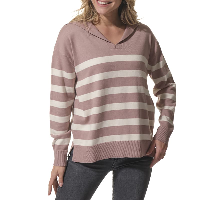 Pull HUBLOT Laurene 2XL Taupe Rose/Ecru Clair