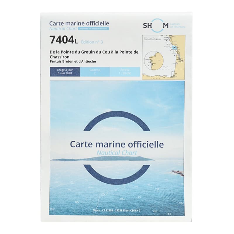Carte marine Shom 7404L - De la Pointe du Grouin du cou à la Pointe de Chassiron
