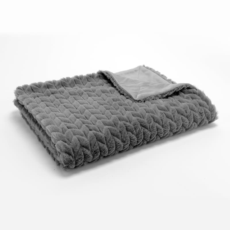 Plaid chevron 130 x 170 Anthracite