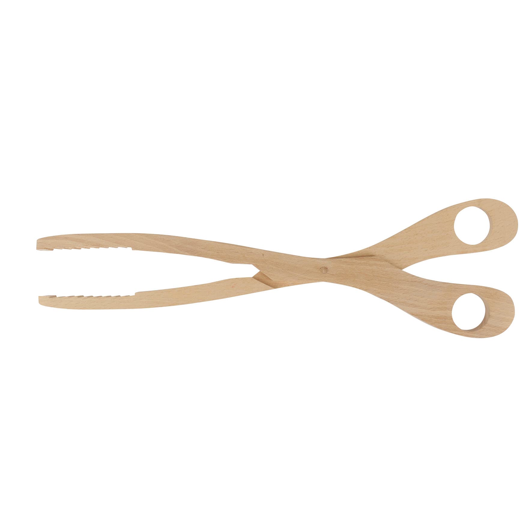 Pince alimentaire forme ciseau en hêtre 28 cm