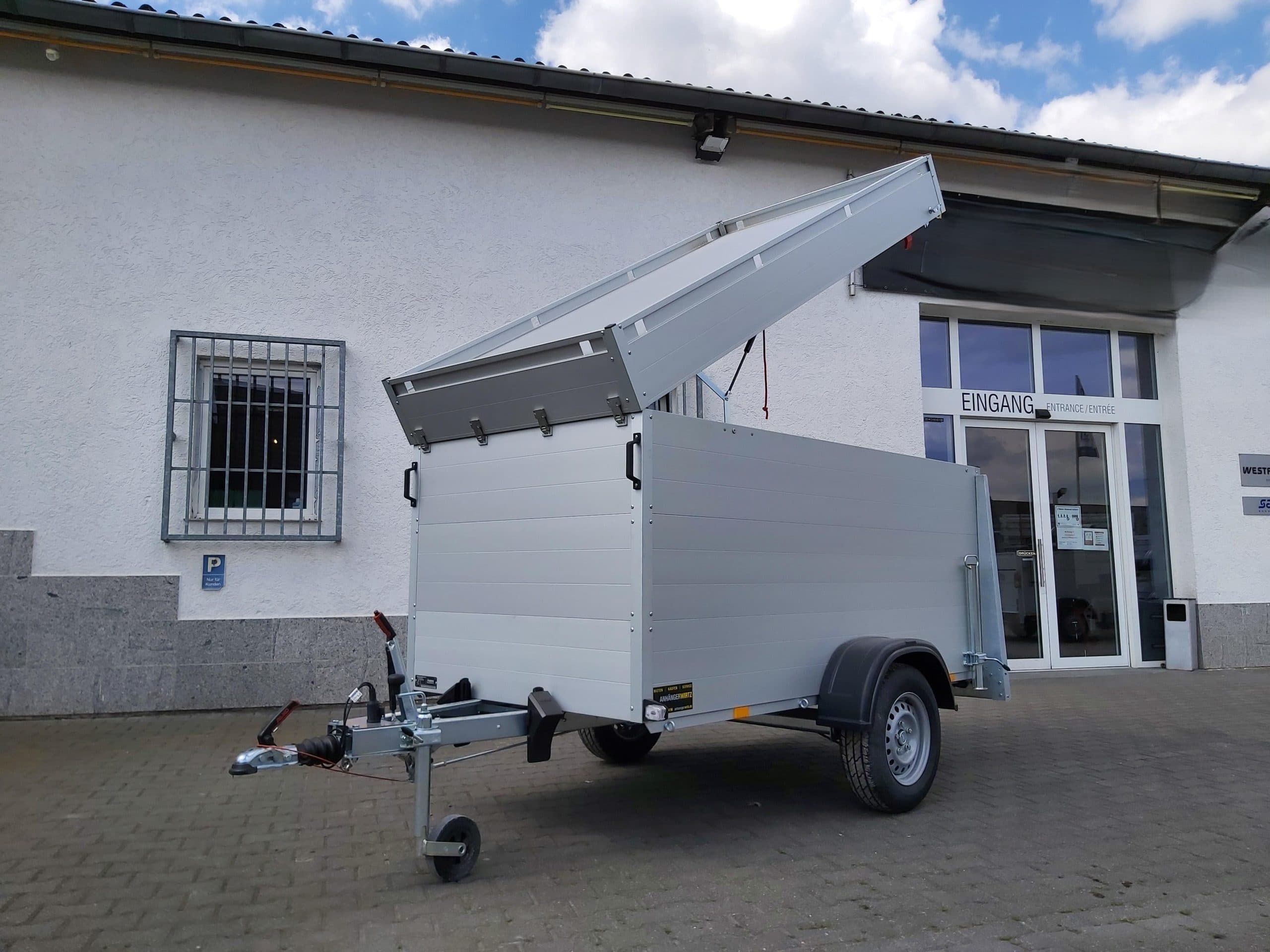 ALUBOXX Deckelanhänger GTB 1200 VT2 251x126x118cm Heckrampe (S) 1160kg Frühling Aktion