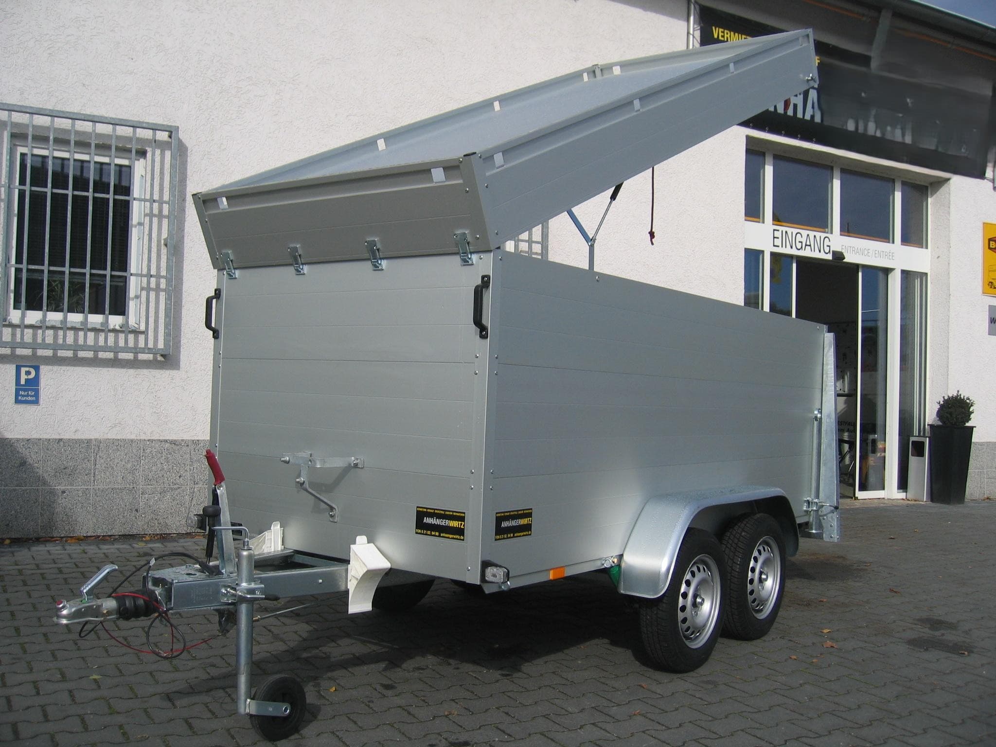 ALUBOXX Deckelanhänger GTT 1500 VT2 301x126x118cm Heckrampe (M) 1500kg order Aktion