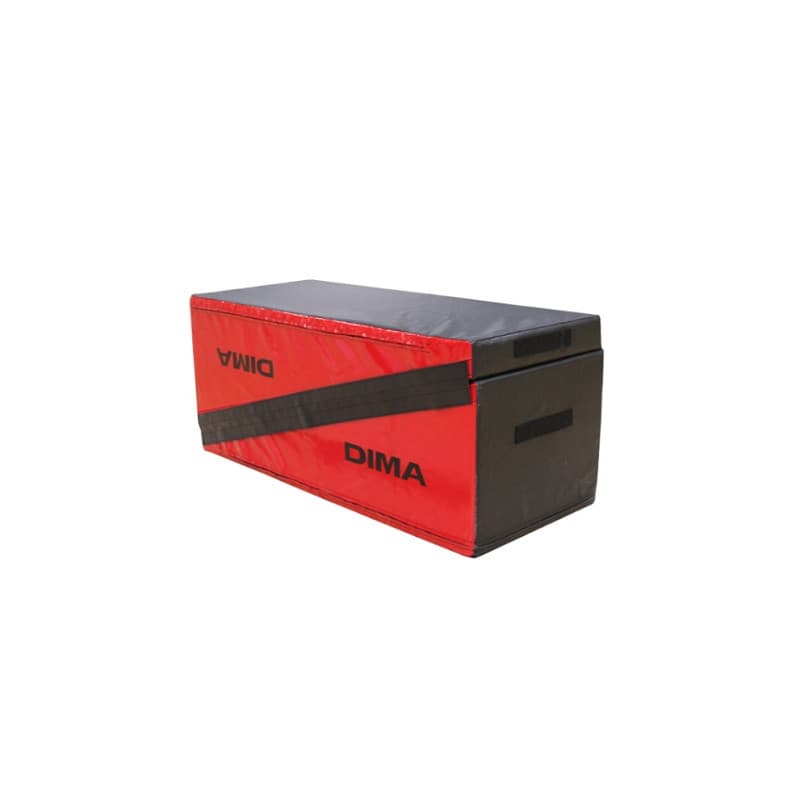 MODULE RECTANGLE EN MOUSSE EN DEUX PARTIES ROUGE ET NOIR - DIMASPORT - 140 X 60 X 60 CM [2 Modules de 140x45x50/10CM]