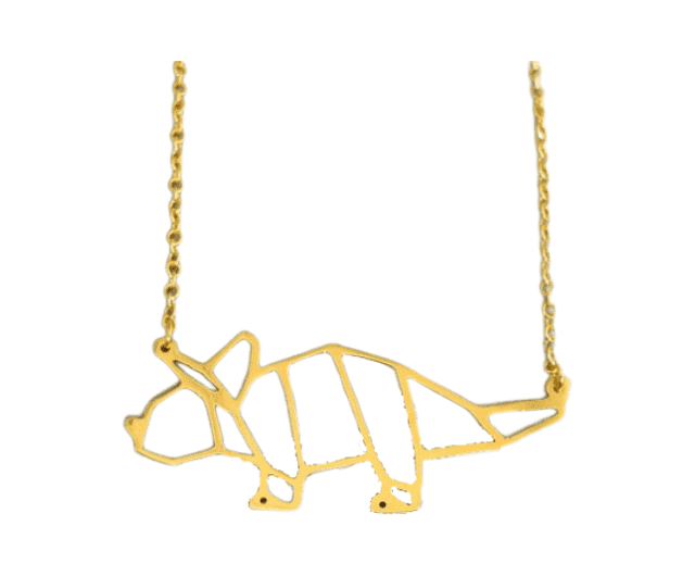 Origami Triceratops Necklace