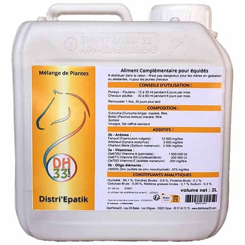 Drainage foie cheval : Distri’Epatik naturel pour foie et reins - 2L