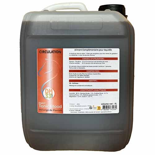 Distri'Tonic Blood contre la Fourbure du Cheval - 5 L