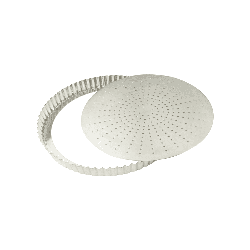 Moule à tarte perforé Fond mobile en Fer blanc 28cm GOBEL