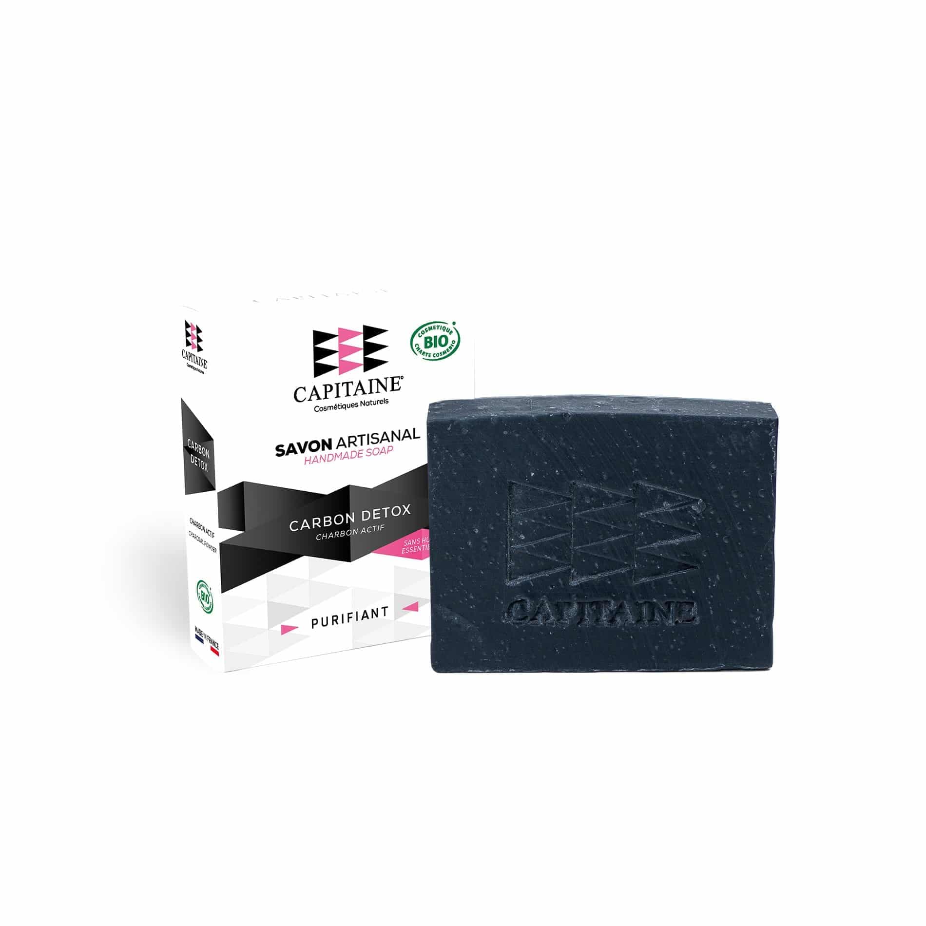 Savon surgras purifiant au charbon actif - Carbon detox 100g CAPITAINE