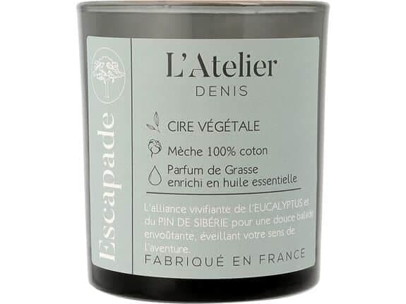 Bougie végétale parfumée Escapade 300g ATELIER DENIS