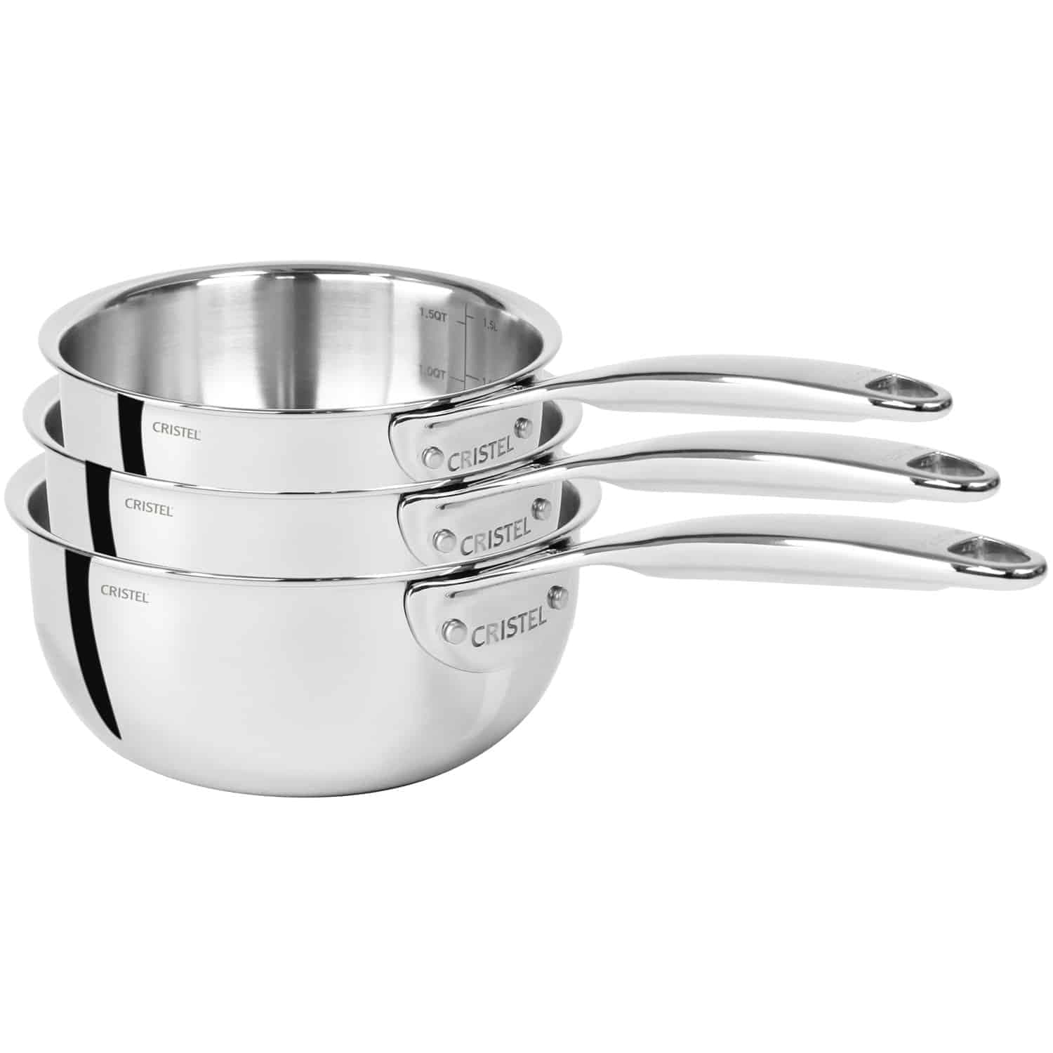Set de 3 casseroles inox Ultraply - Castel’Pro CRISTEL