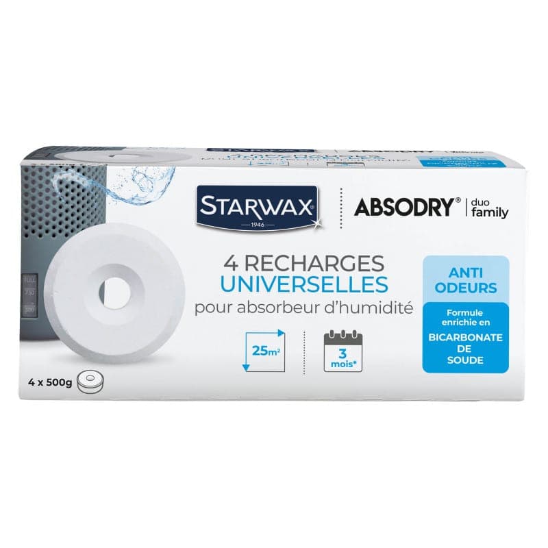 Pack 4 recharges universelles pour absorbeur d'humidité STARWAX