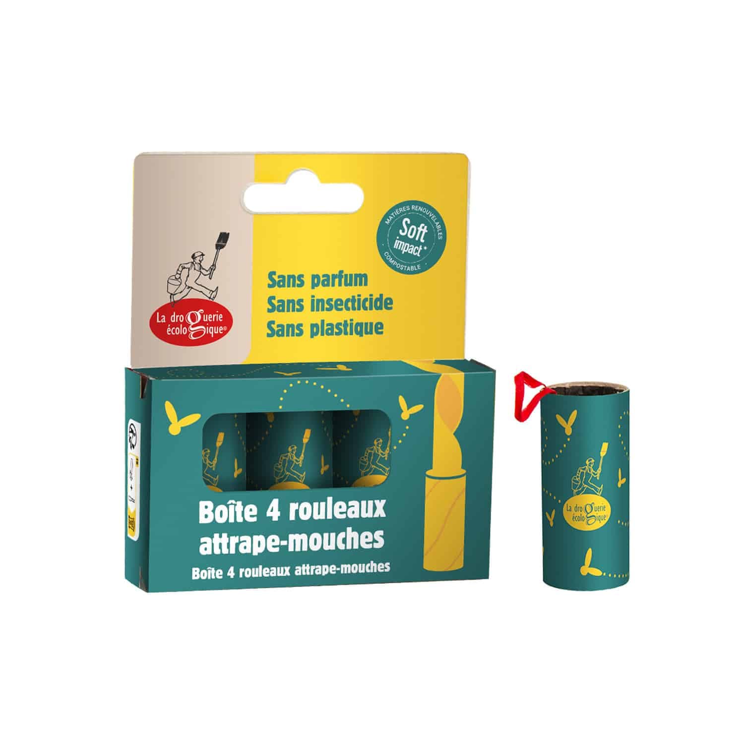Rouleaux attrape mouches X4 LA DROGUERIE ÉCOLOGIQUE