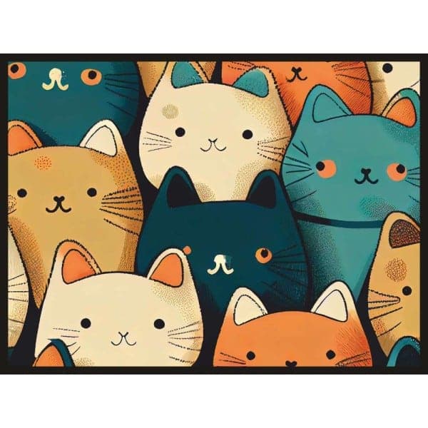 Tapis velvet - Cats 45X75cm MERCURY