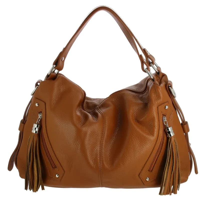 Sac à main en Cuir City, camel