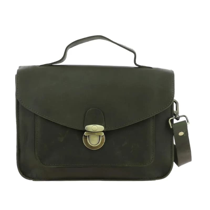 BOSTON sac cartable à bandoulière en cuir Vert